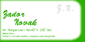 zador novak business card